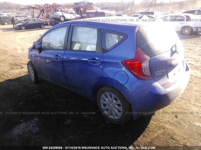 3N1CE2CP8EL402798 - 2014 NISSAN VERSA NOTE S/S PLUS/SV/SL BLUE photo 3