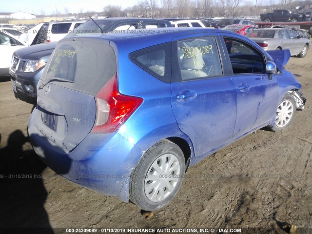 3N1CE2CP8EL402798 - 2014 NISSAN VERSA NOTE S/S PLUS/SV/SL BLUE photo 4