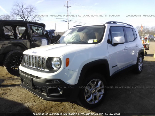 ZACCJBBB7JPJ24053 - 2018 JEEP RENEGADE LATITUDE WHITE photo 2