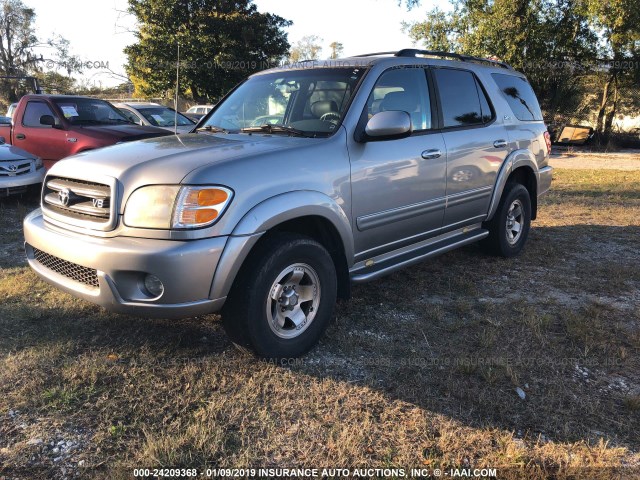 5TDZT34A33S159664 - 2003 TOYOTA SEQUOIA SR5 GRAY photo 2