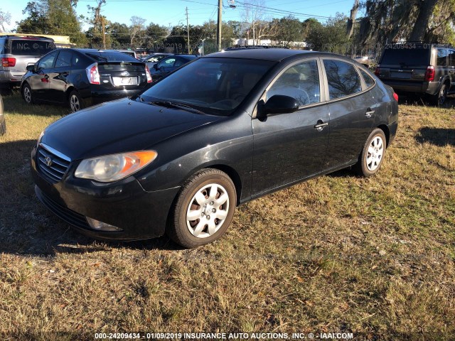 KMHDU46D79U682285 - 2009 HYUNDAI ELANTRA BLACK photo 2