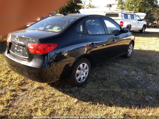 KMHDU46D79U682285 - 2009 HYUNDAI ELANTRA BLACK photo 4