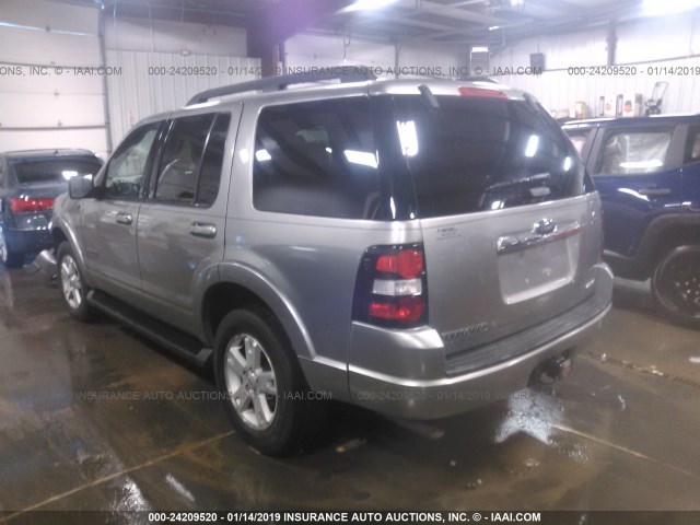 1FMEU73888UA66655 - 2008 FORD EXPLORER XLT SILVER photo 3