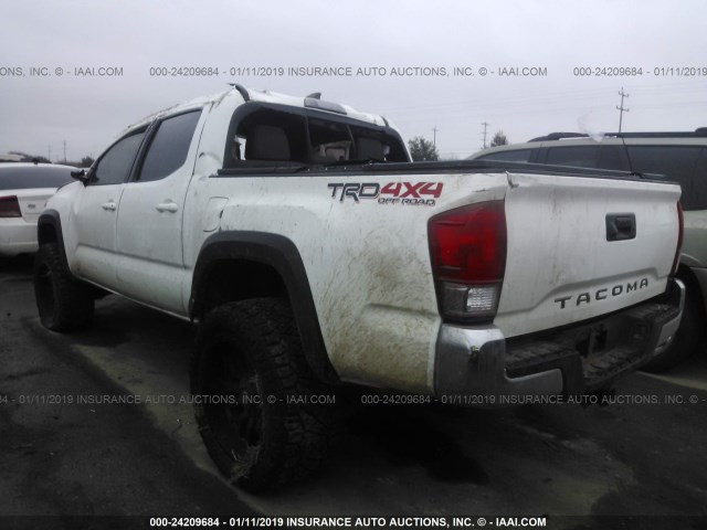 5TFCZ5AN6HX085570 - 2017 TOYOTA TACOMA DBL CAB/SR/TRDSPT/OR/PRO WHITE photo 3