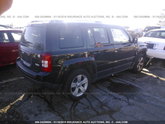 1C4NJPFB3ED531911 - 2014 JEEP PATRIOT LATITUDE BLACK photo 4