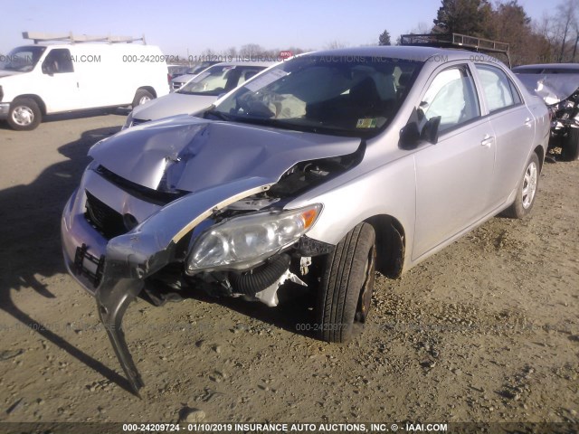 2T1BU40E59C170955 - 2009 TOYOTA COROLLA S/LE/XLE SILVER photo 2