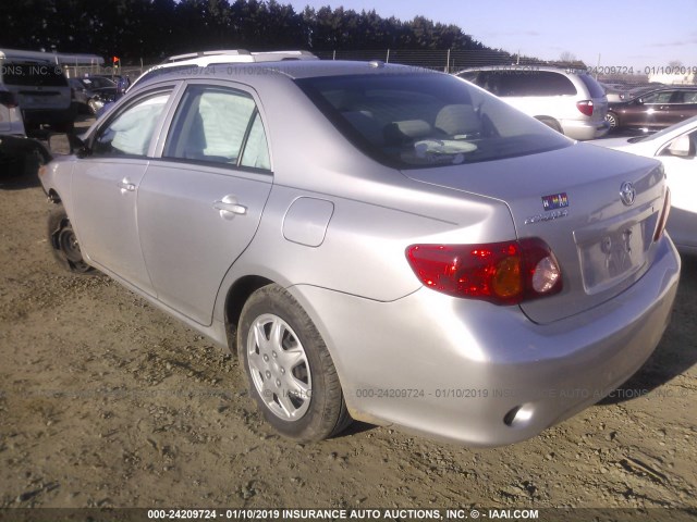 2T1BU40E59C170955 - 2009 TOYOTA COROLLA S/LE/XLE SILVER photo 3