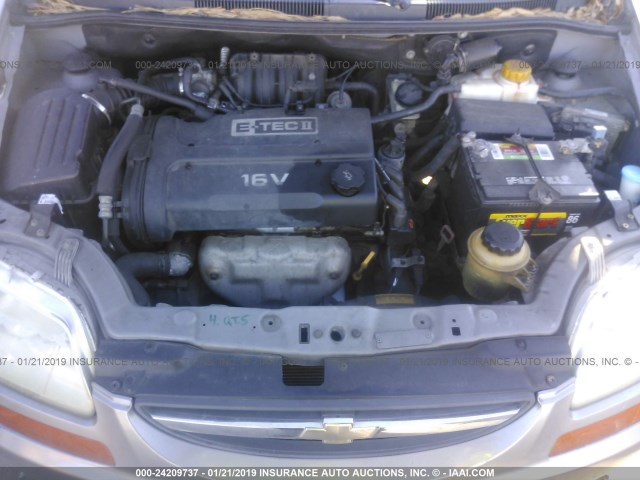 KL1TD66646B553657 - 2006 CHEVROLET AVEO LS GRAY photo 10