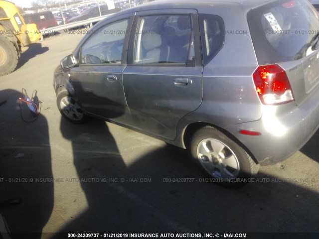 KL1TD66646B553657 - 2006 CHEVROLET AVEO LS GRAY photo 3