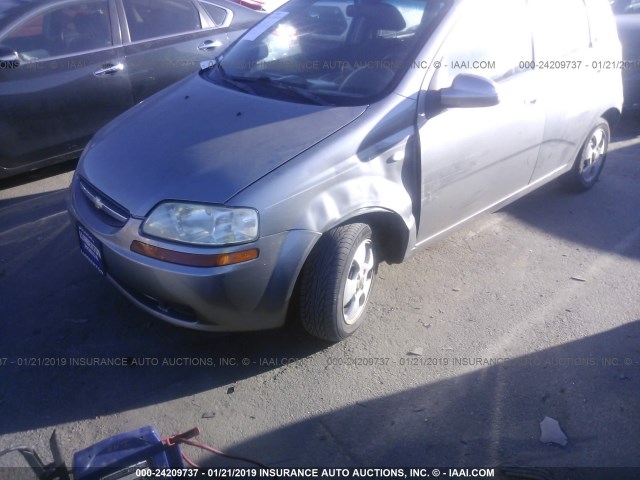 KL1TD66646B553657 - 2006 CHEVROLET AVEO LS GRAY photo 6