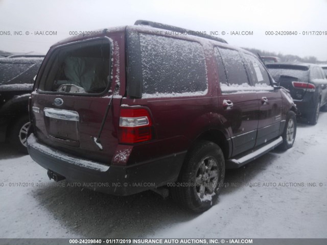 1FMFU16517LA69792 - 2007 FORD EXPEDITION XLT RED photo 4