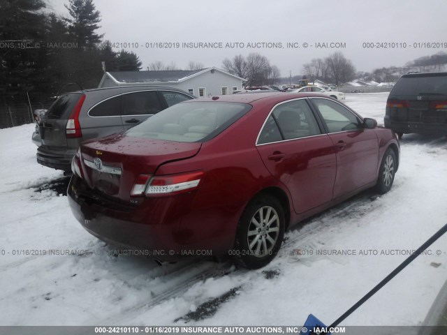 4T1BF3EK6BU151516 - 2011 TOYOTA CAMRY SE/LE/XLE 红色 照片 4