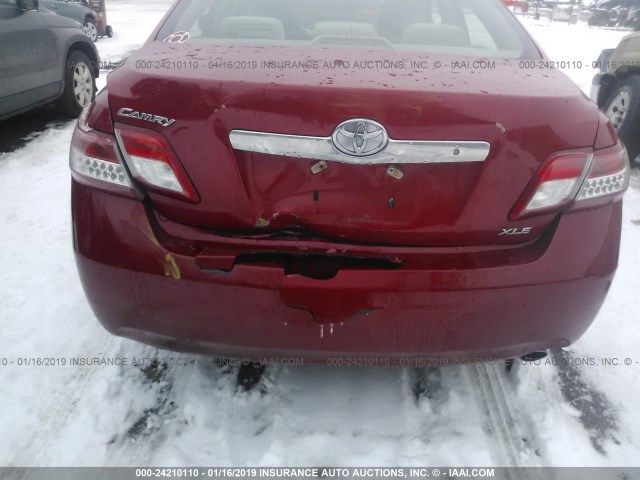 4T1BF3EK6BU151516 - 2011 TOYOTA CAMRY SE/LE/XLE 红色 照片 6
