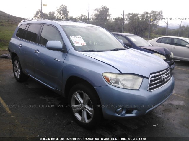 JTEDS42A682016756 - 2008 TOYOTA HIGHLANDER LIMITED Light Blue photo 1