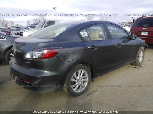 JM1BL1W75C1663735 - 2012 MAZDA 3 I GRAY photo 4