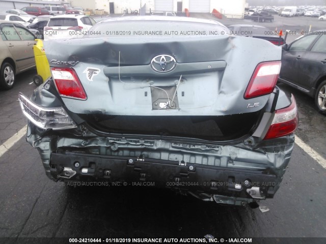 4T1BE46K97U696141 - 2007 TOYOTA CAMRY NEW GENERAT CE/LE/XLE/SE GREEN photo 6