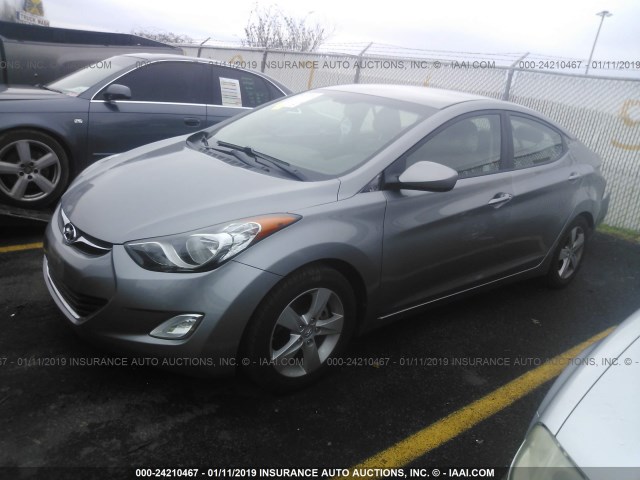 KMHDH4AE0CU188877 - 2012 HYUNDAI ELANTRA GLS/LIMITED GRAY photo 2