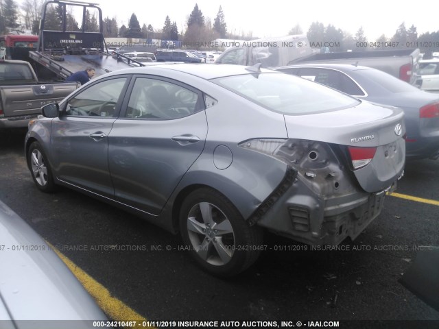 KMHDH4AE0CU188877 - 2012 HYUNDAI ELANTRA GLS/LIMITED GRAY photo 3