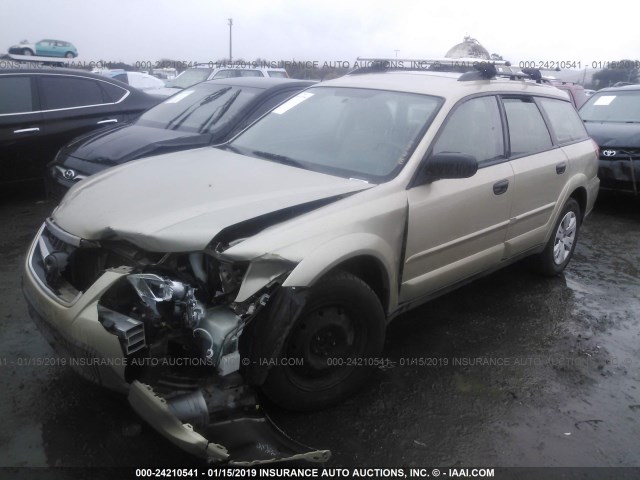 4S4BP60C396318587 - 2009 SUBARU OUTBACK BEIGE photo 2