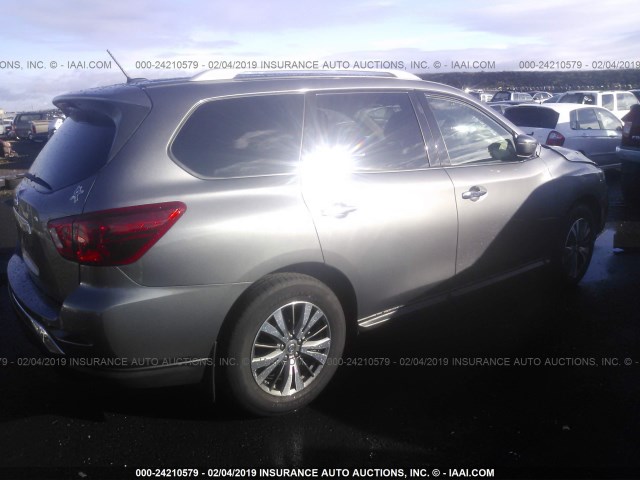 5N1DR2MNXHC904159 - 2017 NISSAN PATHFINDER S/SV/SL/PLATINUM GRAY photo 4