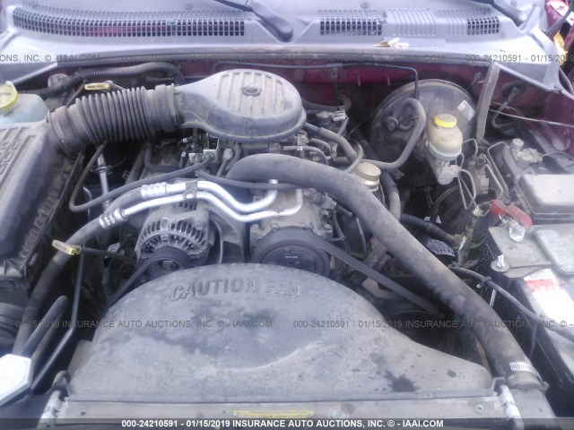 1B7GL23XXVS229002 - 1997 DODGE DAKOTA RED photo 10