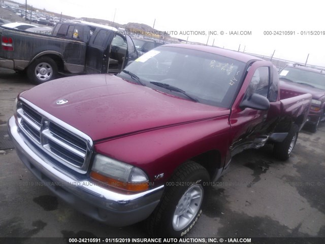 1B7GL23XXVS229002 - 1997 DODGE DAKOTA RED photo 2