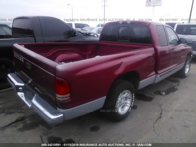 1B7GL23XXVS229002 - 1997 DODGE DAKOTA RED photo 4