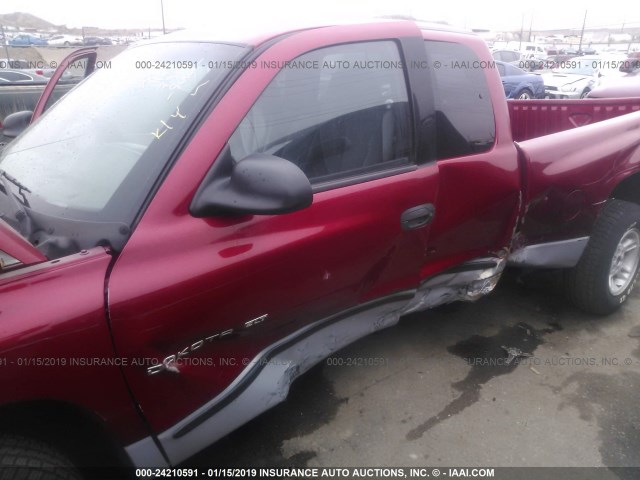 1B7GL23XXVS229002 - 1997 DODGE DAKOTA RED photo 6