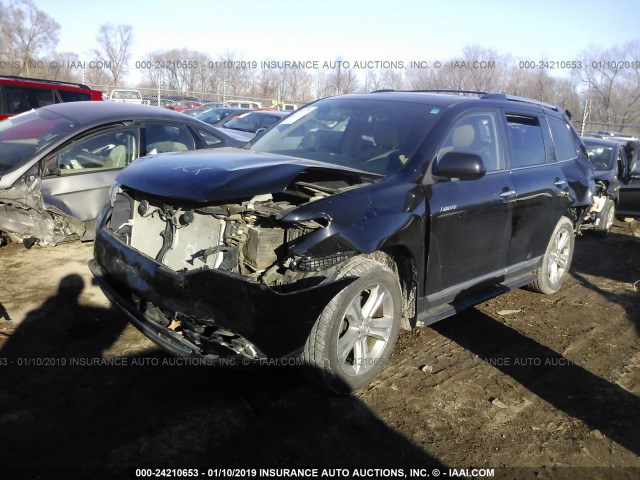 5TDDK3EH6CS167041 - 2012 TOYOTA HIGHLANDER LIMITED BLACK photo 2