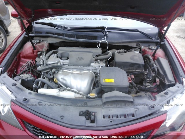 4T1BF1FK0CU556520 - 2012 TOYOTA CAMRY SE/LE/XLE 红色 照片 10