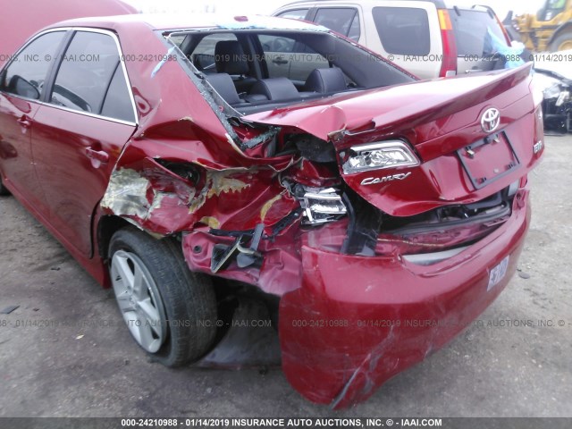 4T1BF1FK0CU556520 - 2012 TOYOTA CAMRY SE/LE/XLE 红色 照片 6