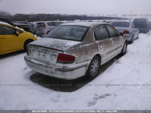 KMHWF35H03A868339 - 2003 HYUNDAI SONATA GLS/LX WHITE photo 4