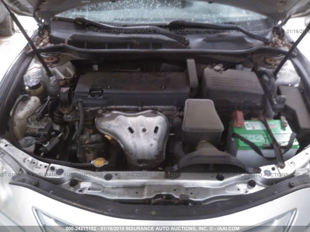 4T1BE46K28U244758 - 2008 TOYOTA CAMRY CE/LE/XLE/SE SILVER photo 10