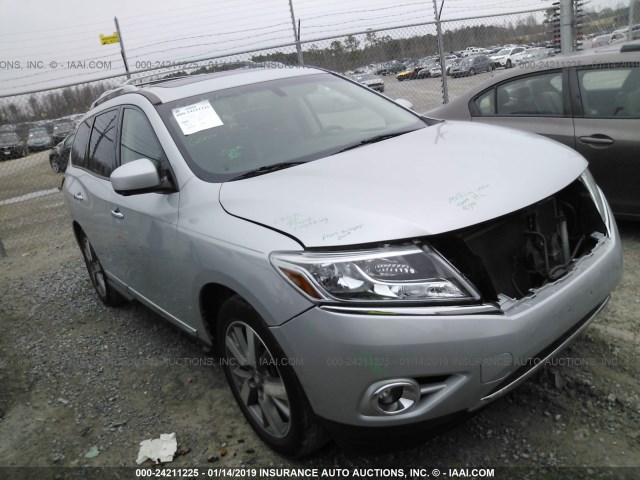 5N1AR2MN5DC614893 - 2013 NISSAN PATHFINDER S/SV/SL/PLATINUM SILVER photo 1