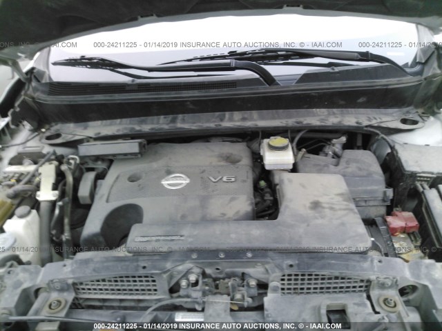 5N1AR2MN5DC614893 - 2013 NISSAN PATHFINDER S/SV/SL/PLATINUM SILVER photo 10