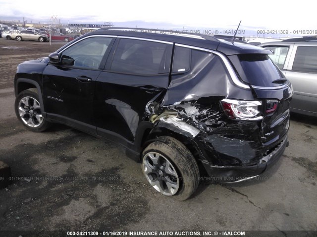 3C4NJDCBXJT442456 - 2018 JEEP COMPASS LIMITED BLACK photo 3