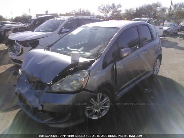 JHMGE8H46AS015922 - 2010 HONDA FIT SPORT GRAY photo 2