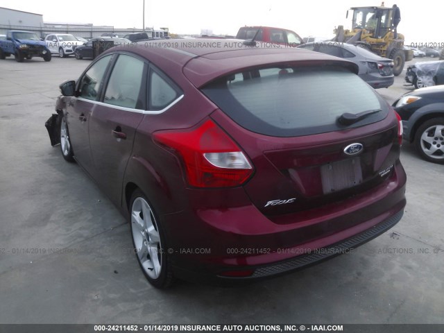 1FADP3N28EL316735 - 2014 FORD FOCUS TITANIUM RED photo 3