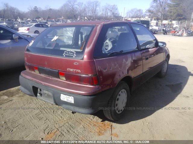 2C1MR2468R6779831 - 1994 GEO METRO RED photo 4