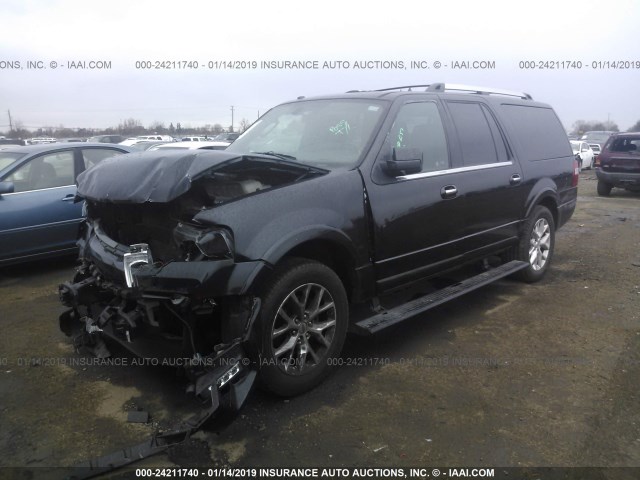 1FMJK1KT8FEF15153 - 2015 FORD EXPEDITION EL LIMITED BLACK photo 2