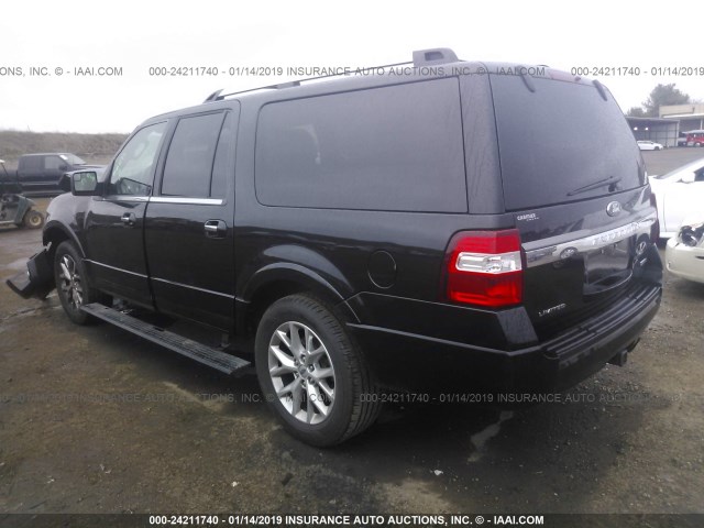 1FMJK1KT8FEF15153 - 2015 FORD EXPEDITION EL LIMITED BLACK photo 3