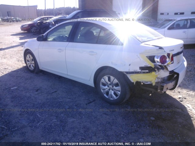 1G1PB5SG5E7150127 - 2014 CHEVROLET CRUZE LS WHITE photo 3