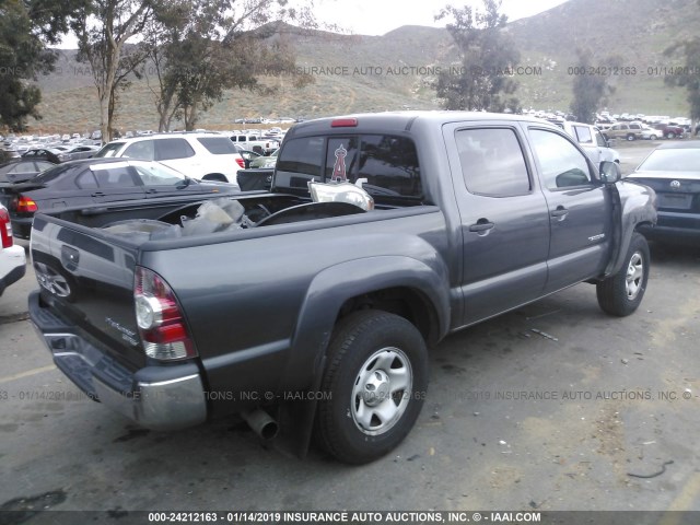 5TFJX4GN6BX005402 - 2011 TOYOTA TACOMA DOUBLE CAB GRAY photo 4