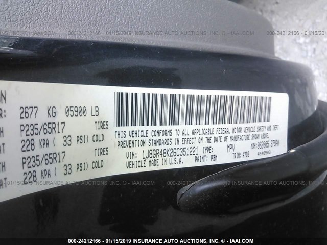 1J8GR48K26C351221 - 2006 JEEP GRAND CHEROKEE LAREDO/COLUMBIA/FREEDOM 海军蓝 照片 9