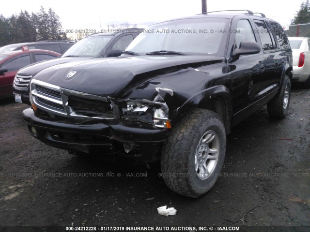 1D4HS48N53F596554 - 2003 DODGE DURANGO SLT BLACK photo 2