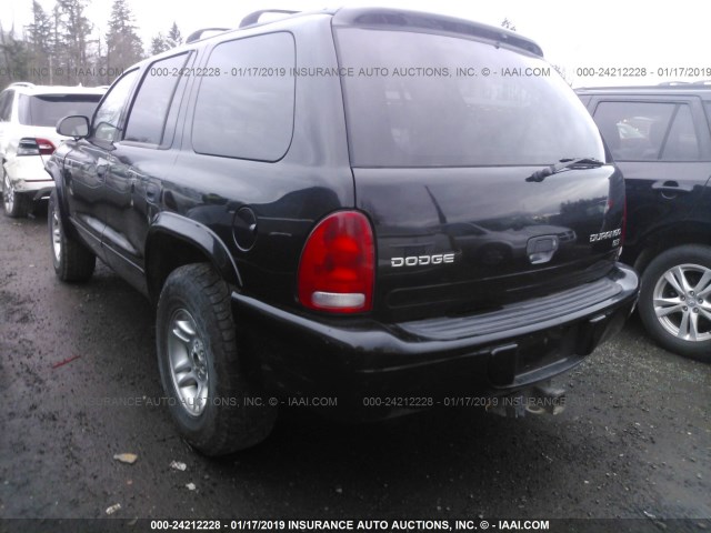 1D4HS48N53F596554 - 2003 DODGE DURANGO SLT BLACK photo 3