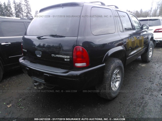 1D4HS48N53F596554 - 2003 DODGE DURANGO SLT BLACK photo 4