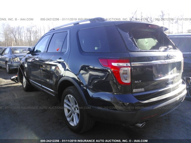 1FM5K8D89FGA67531 - 2015 FORD EXPLORER XLT BLACK photo 3