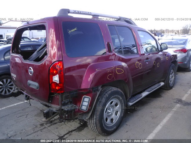 5N1AN0NU4DN825125 - 2013 NISSAN XTERRA X/S/PRO-4X RED photo 4