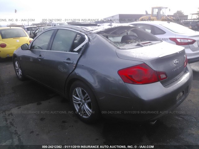 JN1DV6AP8BM602788 - 2011 INFINITI G25 JOURNEY GRAY photo 3